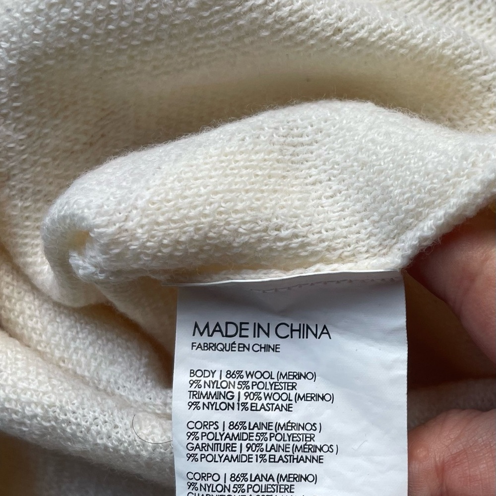 Club Monaco Merino Wool Tonal Floral Textured Sweater Top Small - Picture 6 of 7
